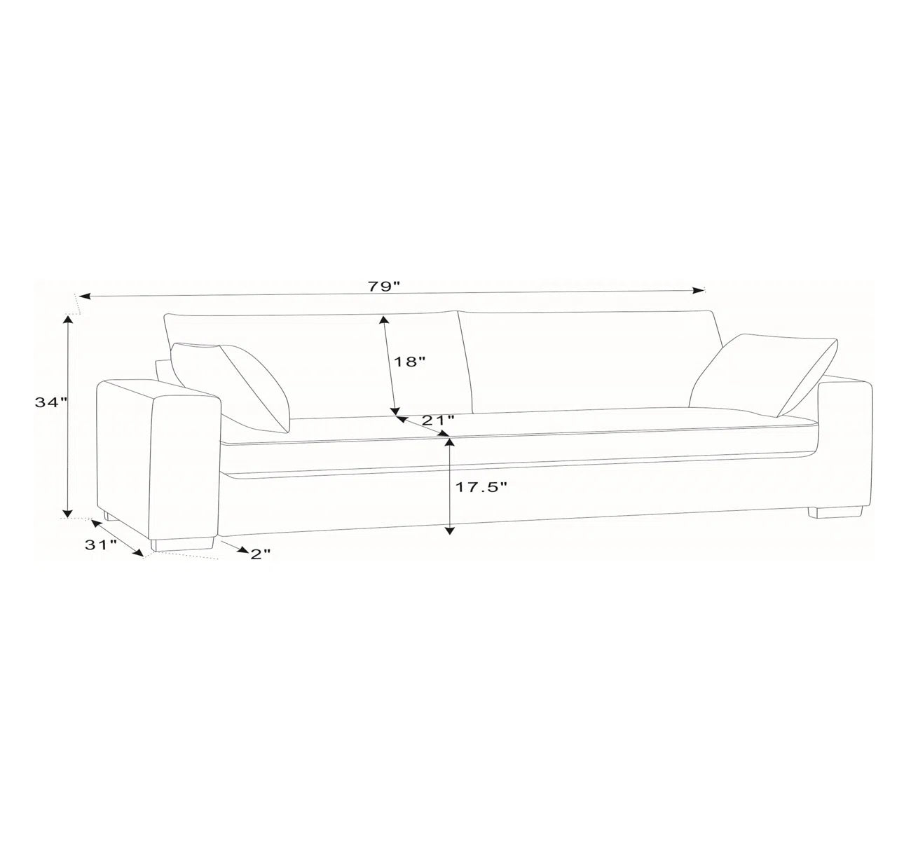 Upholstered Sofa with Toss Pillows image 9