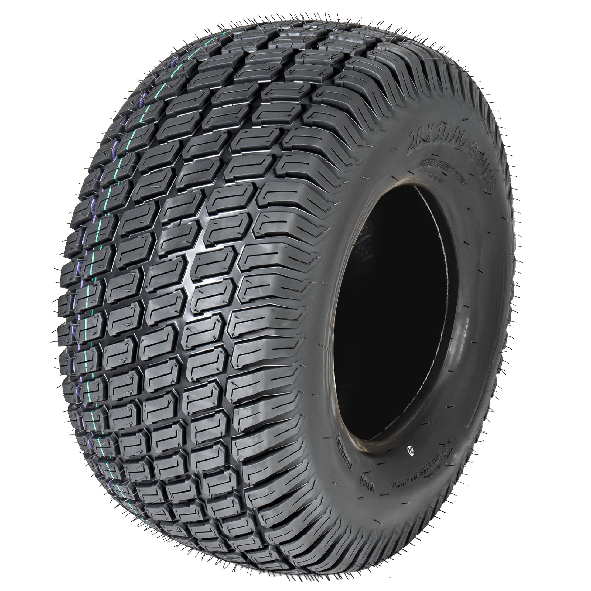 Set of 2 20x10.00-8 Lawn Mower Tires, 4-Ply Tubeless Turf Tread Heavy Duty, Tire Only No Rim, Fits 8" Rim for Large Garden Tractors, 1190 lbs Capacity image 7