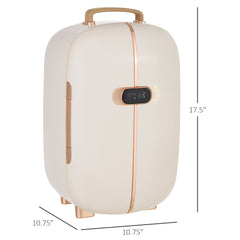 HOMCOM Portable Skincare Fridge with LED Display, 12L Mini Fridge for Beauty, Makeup and Cosmetics, Small Refrigerator Cooler for Bedroom, Home Office, Desktop, White