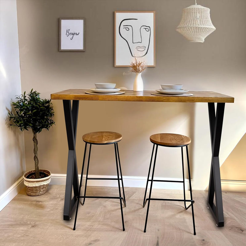 Metal Table Legs 28''x 24'' Heavy-Duty Desk Legs Industrial Furniture Legs for Dinning Table, Computer Table, Office Table (2Pcs)-Black image 11