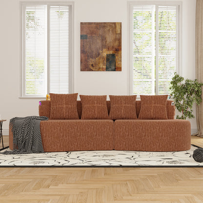 Modern Curved Sectional 3 Seat Minimalist Elegant Half Moon Sofa Compressed Modular Sectional Sofa for Living Room, Office, Apartment image 7