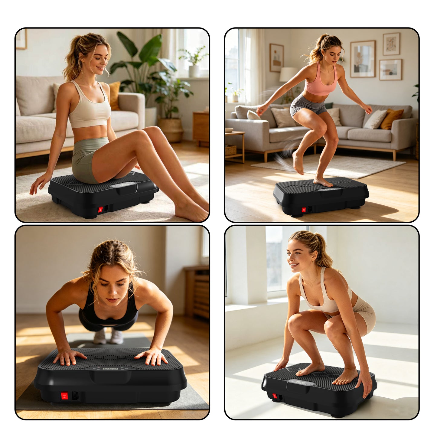 Vibration Plate Exercise Machine, Whole Body Workout Platform with Remote Control, Resistance Bands, Vibration Platform for Home Gym image 11