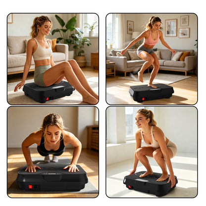 Vibration Plate Exercise Machine, Whole Body Workout Platform with Remote Control, Resistance Bands, Vibration Platform for Home Gym image 11
