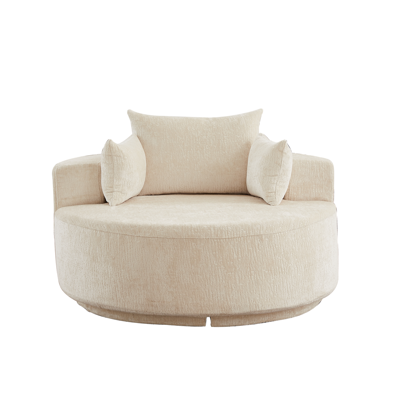 55''L Polyester Foam Single Swivel Chair, Fluffy Modern Sleeper, 360 Degree Swivel Chair for Living Room, Bedroom, Lounge and Projection Room image 10