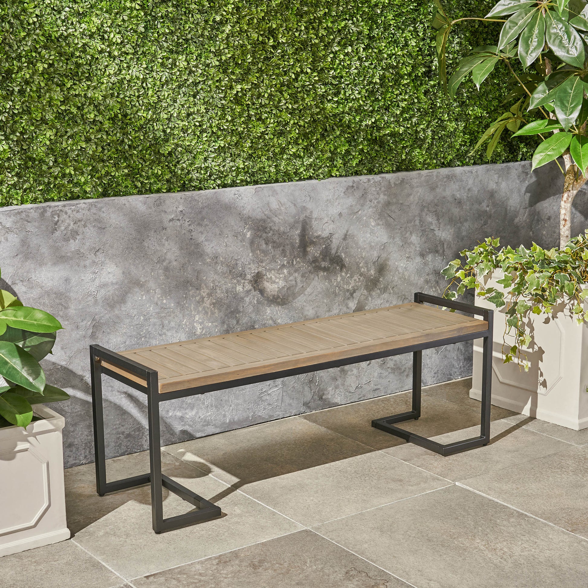 HOPKINS INDUSTRIAL WOOD AND METAL BENCH image 3