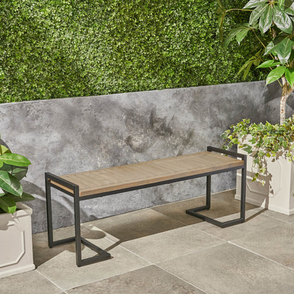 HOPKINS INDUSTRIAL WOOD AND METAL BENCH image 3
