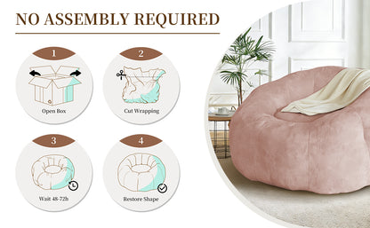 Round Floral Bean Bag Chair,Comfort and Body-Contouring Support for Versatile Home Relaxation and Decor Integration image 7