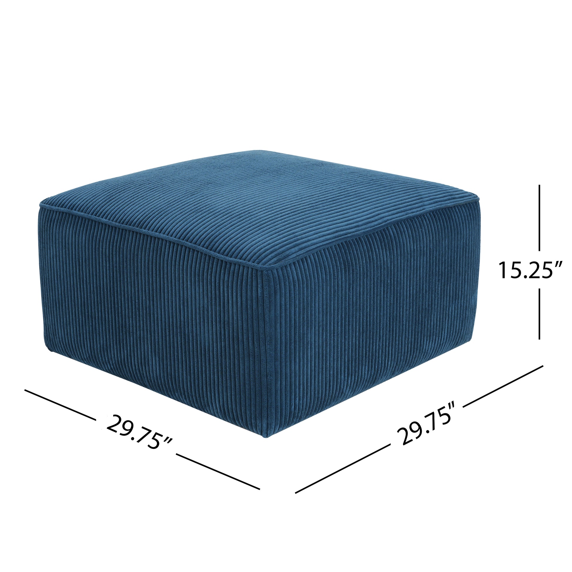 Upholstered Square Ottoman, Blue (old sku N757P180768N) image 3