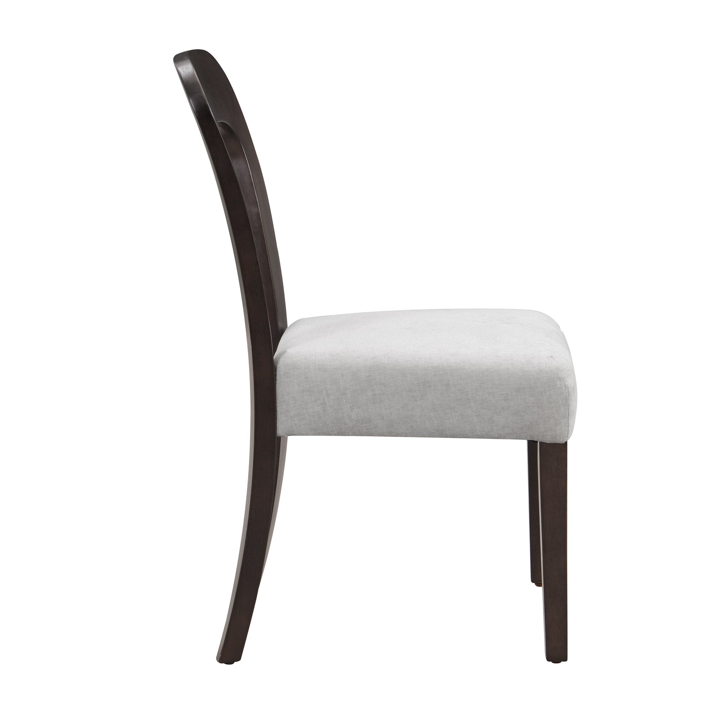 Dining Chairs Set of 2, Upholstered Kitchen Side Chairs with Gray Fabric Seating Dark Brown Solid Rubber Wood Legs, 330 LBS Weight Capacity image 8