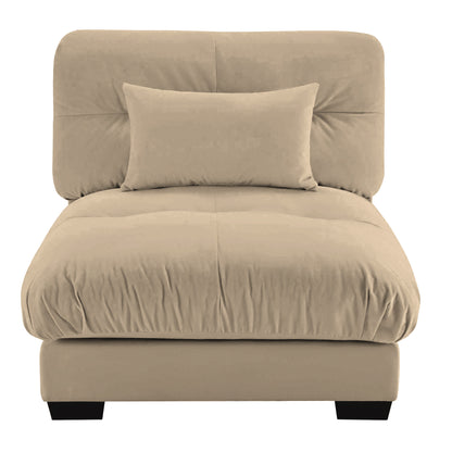 Milano Armless Sofa W/1 pillow - Beige image 1