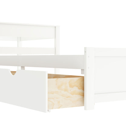 L-shaped Platform Bed with Trundle and Drawers Linked with built-in Desk,Twin,White(Old SKU:SM000916AAK-1) image 8
