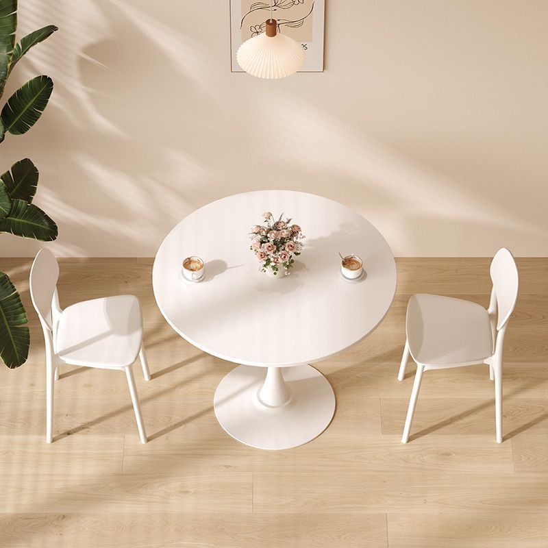 Modern Round Dining Table, ∅31.5'' Kitchen Dining Room Furniture, Coffee Table, Leisure Table, Living Room Table, Oval Dining Table, WHTIE image 7