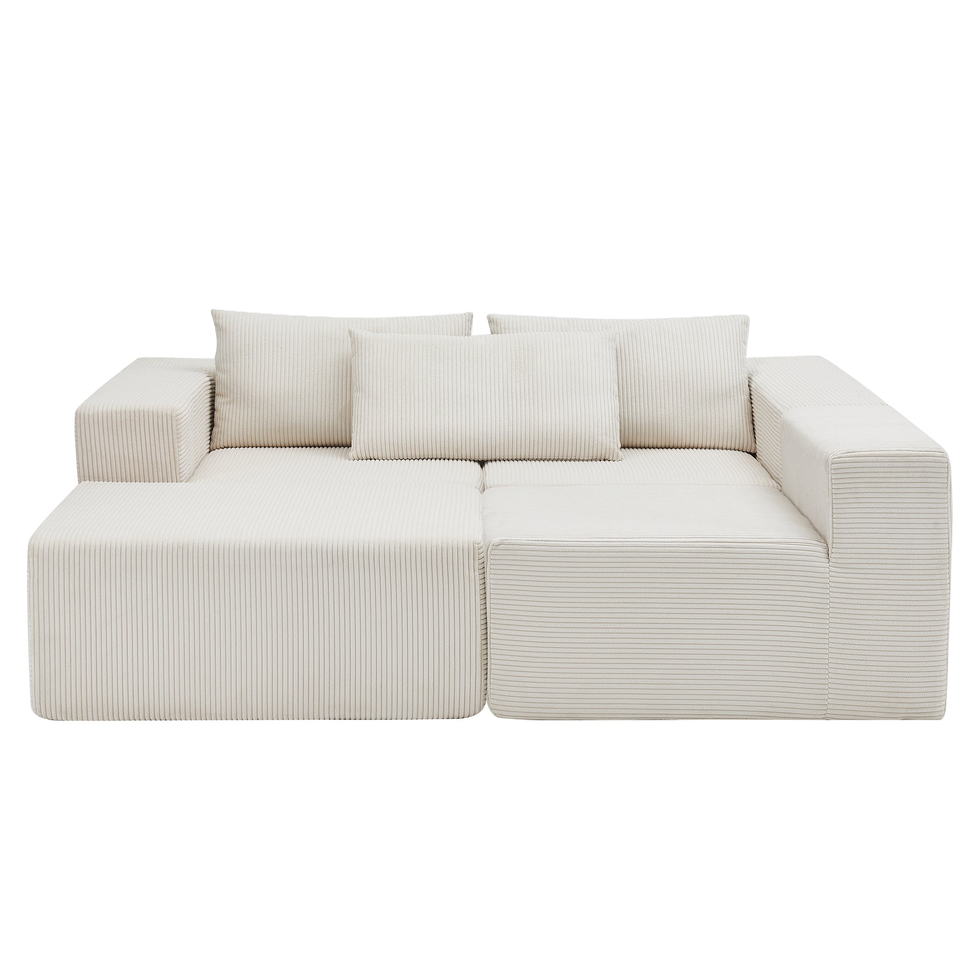 107" Compressed Sectional Sofas (Beige) image 6