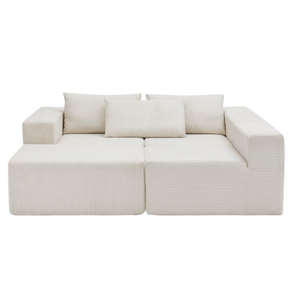 107" Compressed Sectional Sofas (Beige) image 6