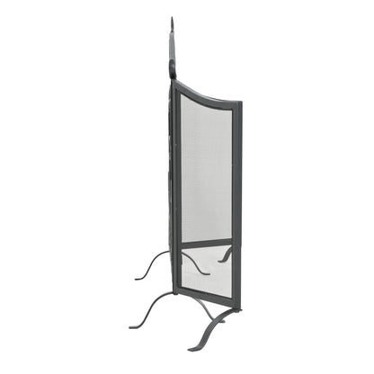 Onyx 3-Panel Iron Fireplace Screen 54" x 31.5", Black Finish image 11