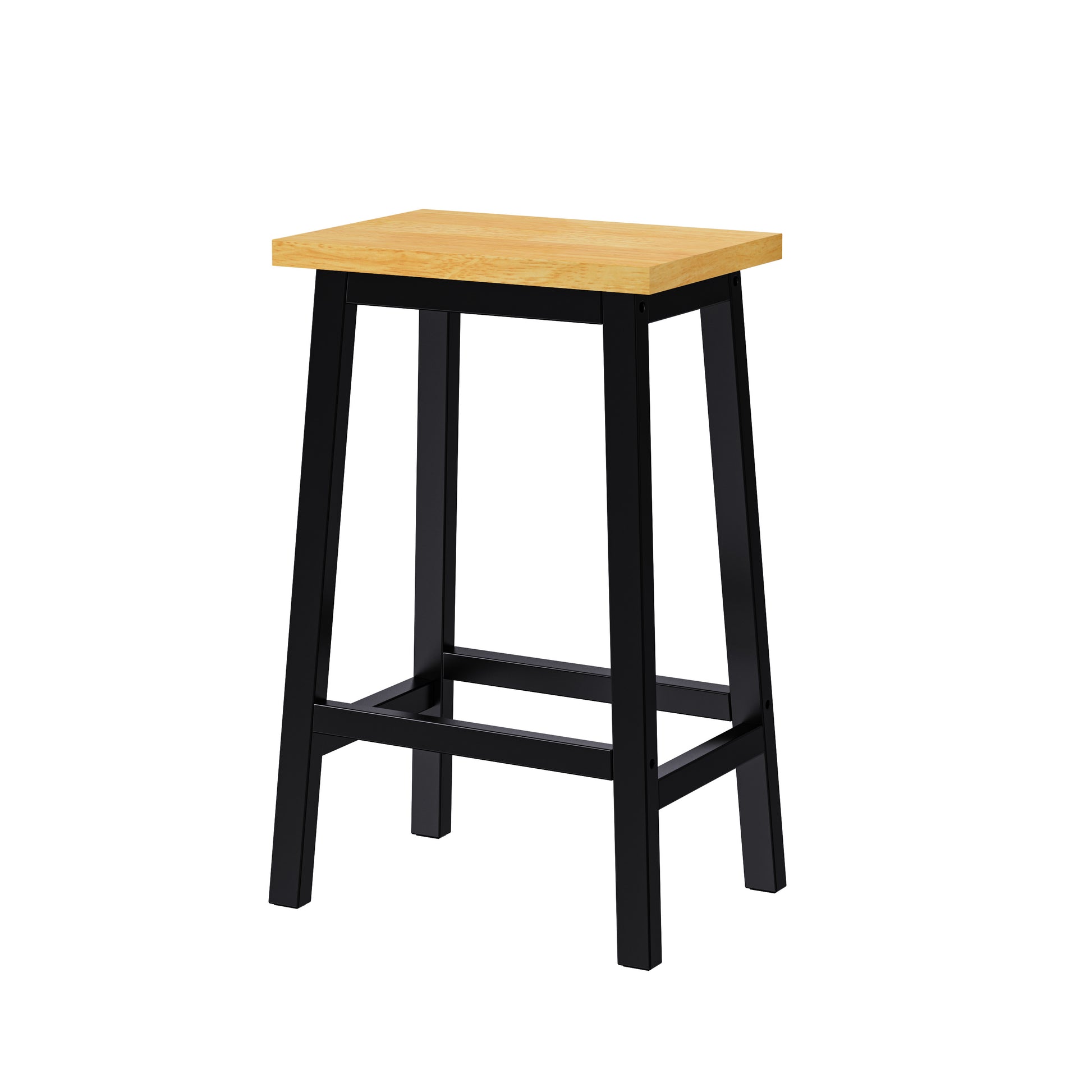 K&K Solid Wood Bar Stools (Not Cheap Iron), 25.6" Tall Set of 2 Bar Chairs, Kitchen Counter Stools with Footrests, Farmhouse Stools for Dining Room, Kitchen, Counter, Black image 7