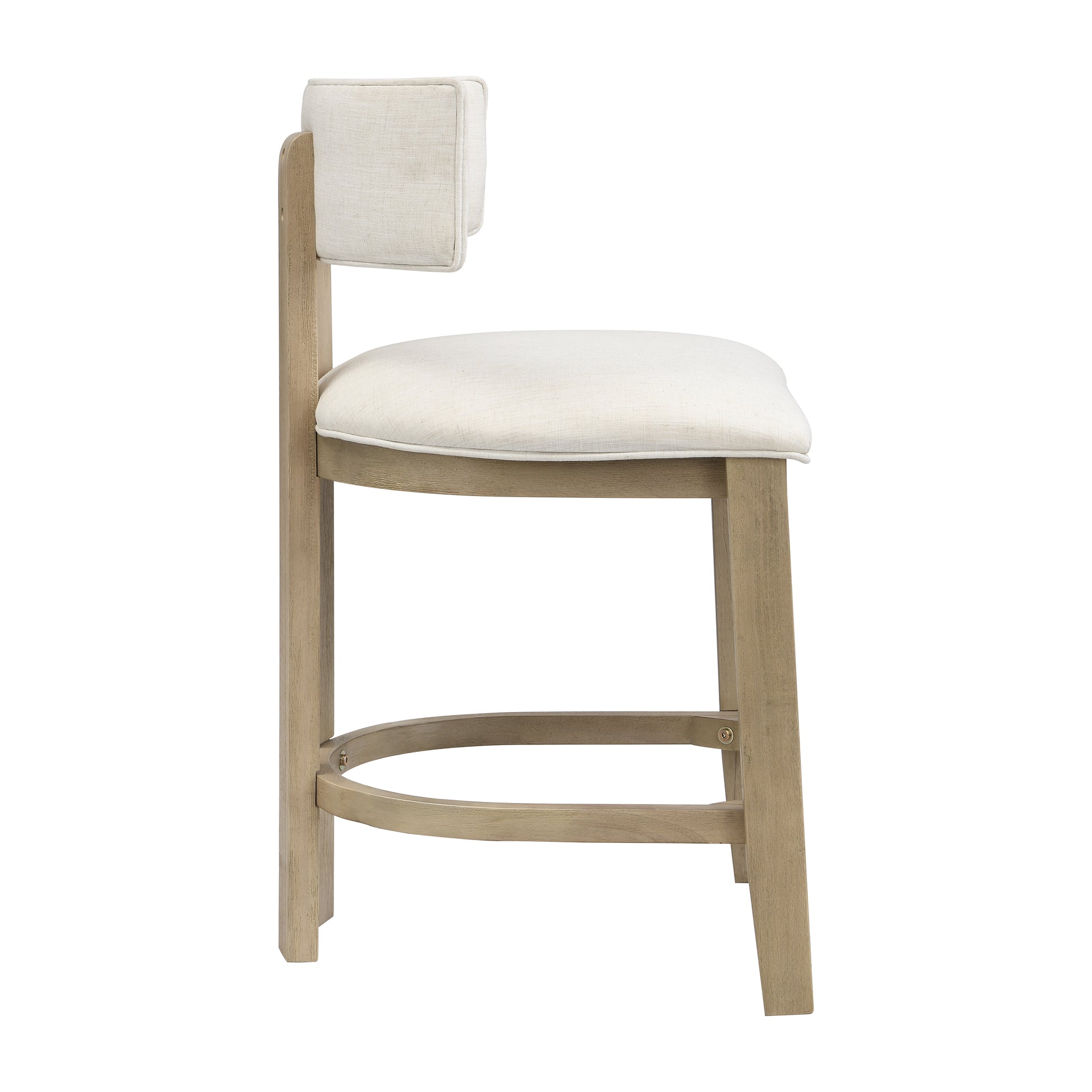 26" Counter Height Bar Stool, Upholstered Counter Stools (Set of 2)-Light Ash+beige image 9