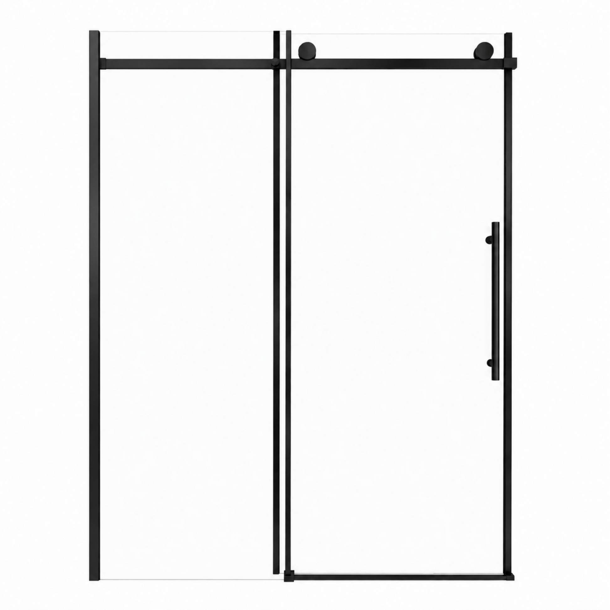 60" W x 73" H Soft Closing Sliding Frameless Black Shower Doors,8mm Easy-Clean Explosion-Proof Tempered Glass, Matt Black image 7