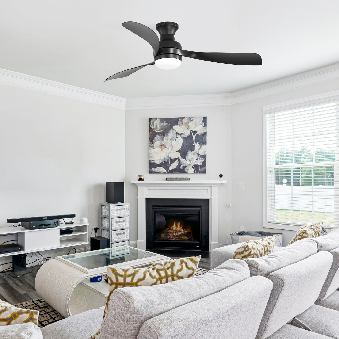 52" Ceiling Fan with Lights, Dimmable LED, Reversible DC Motor, Light Memory, for Bedroom, Living Room, Kitchen image 5