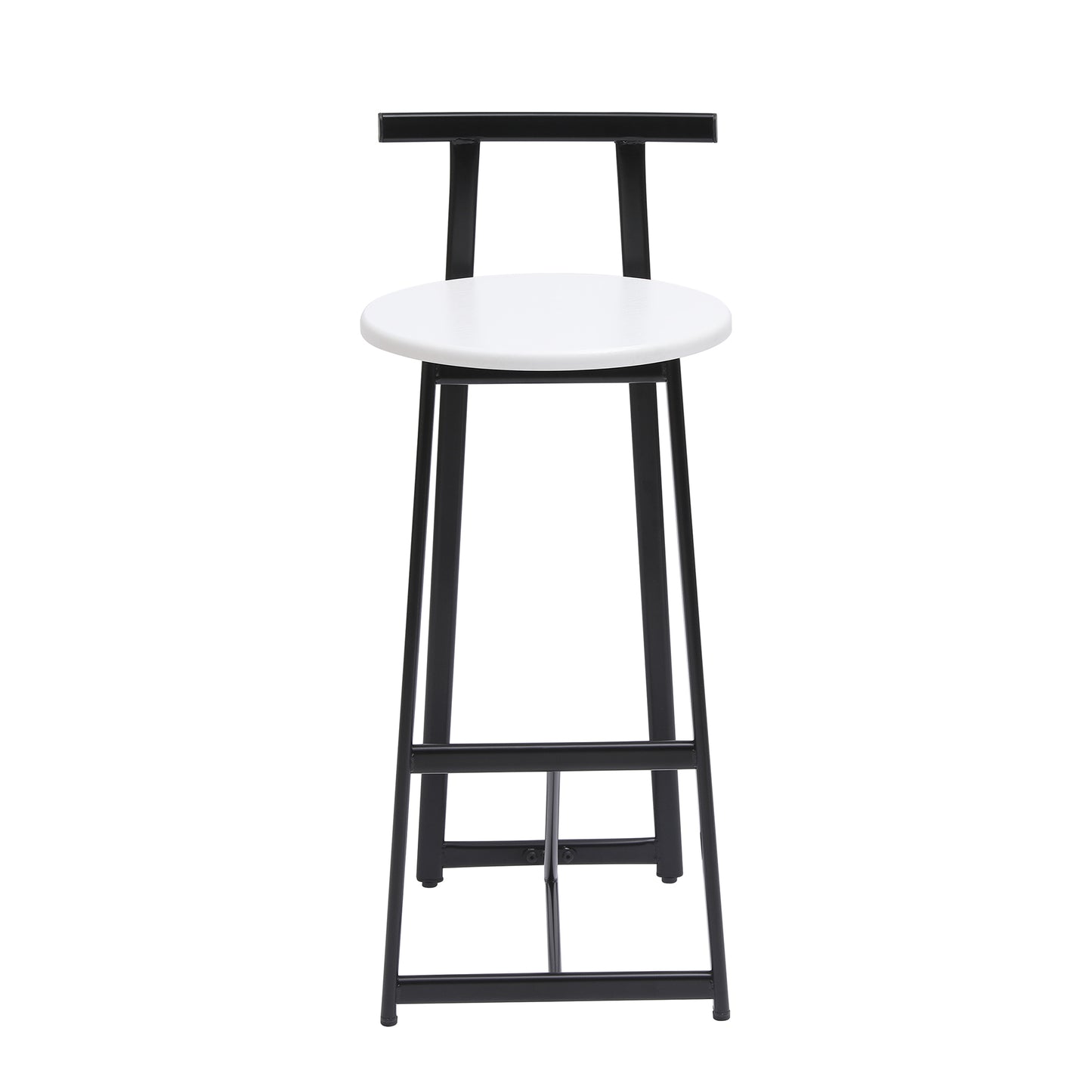 Bar Stools Kitchen Island Bar Chairs Set of 3 Metal Counter Barstools with Backrest for Dining Pub Room (Black & White) image 11