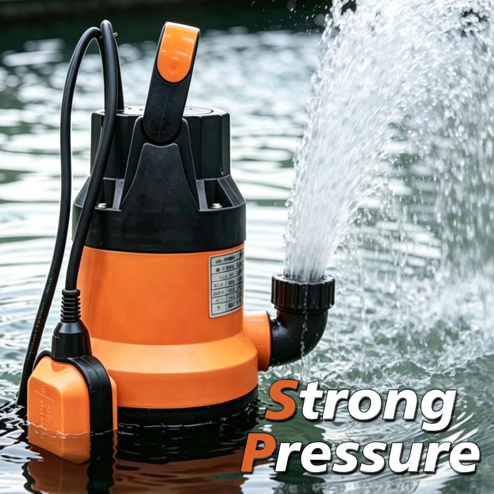 Submersible Pump with Auto Float Switch, High Efficiency Dirty Water Utility Pump for Cellar, Garden Pond, Swimming Pool Drainage image 6