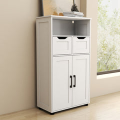 Farmhouse Storage Cabinet ,Versatile Double-Door Storage Cabinet with Adjustable Shelves - Perfect for Living Room & Dining Room