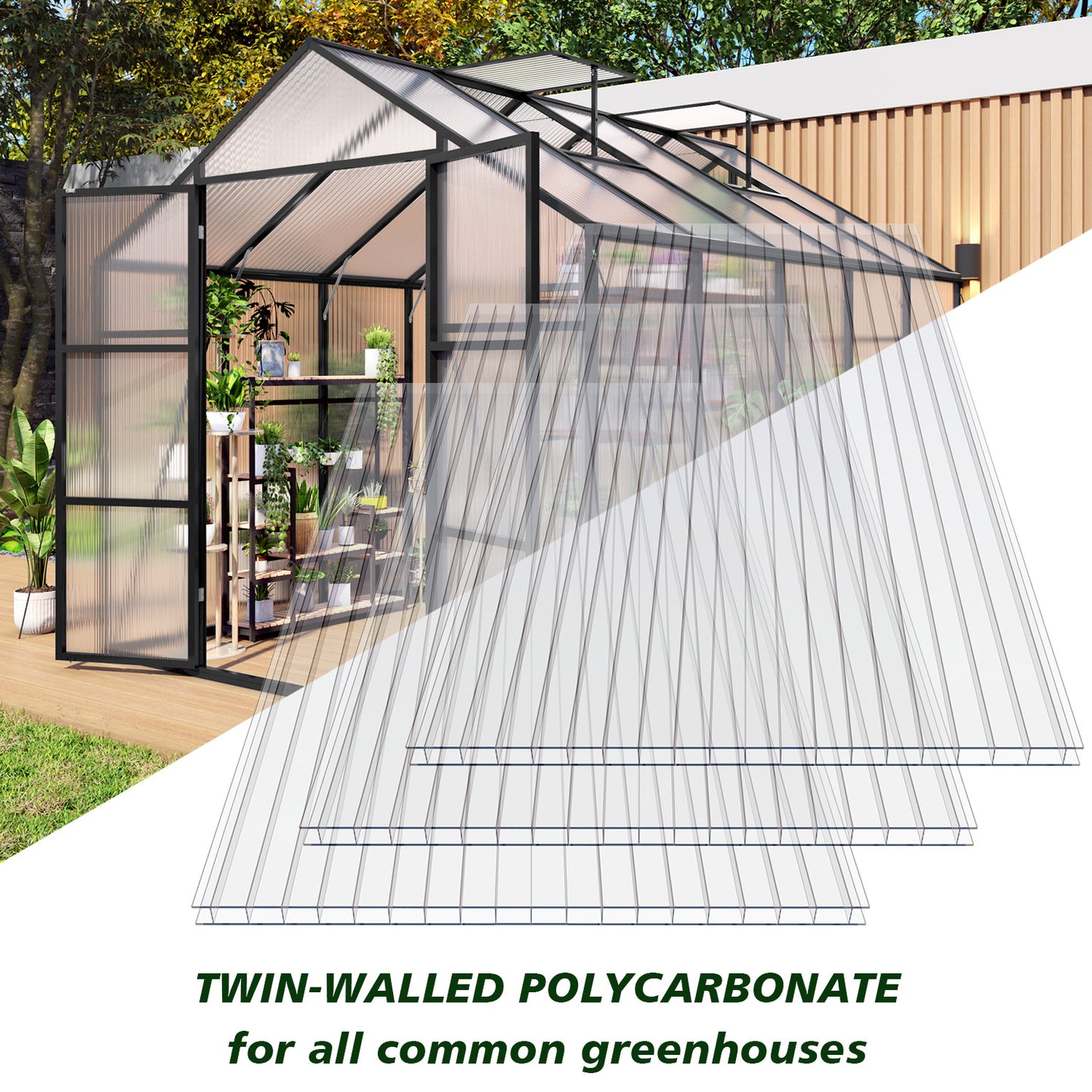 10 Pack Twin-Wall Polycarbonate Sheets 4' x 2' x 0.16" UV Protected Greenhouse Panels, Shatterproof & Insulated Roofing Sheets for Greenhouse, Patio Cover, Garden Shed and DIY Projects image 11