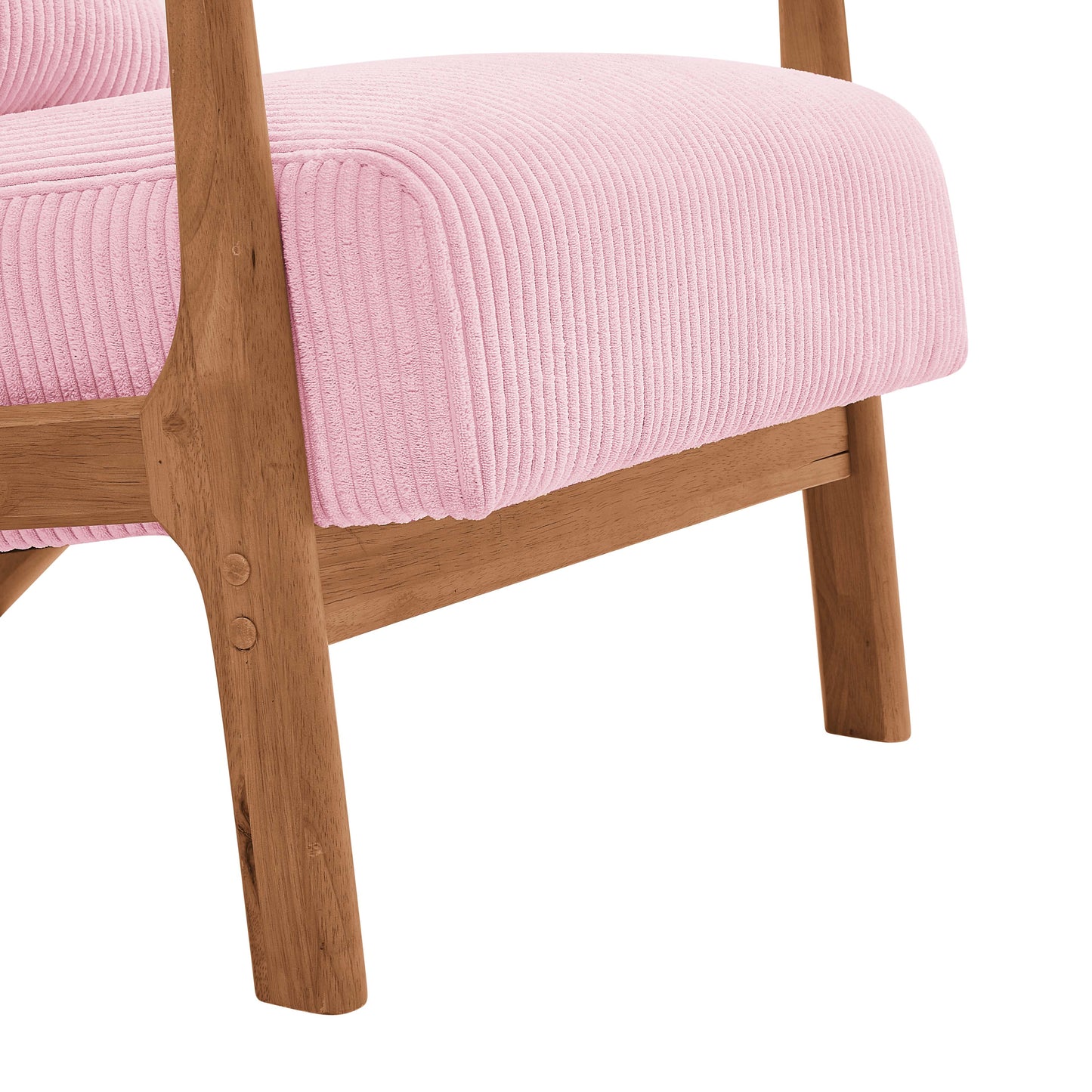 Corduroy Upholstered Wooden Armchair image 8