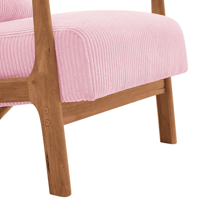 Corduroy Upholstered Wooden Armchair image 8