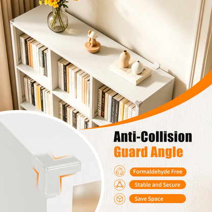 Book Shelf,Metal Bookcase,Display Shelf Storage Organizer,6-Cube Bookshelf,11.8"x 28" x 41",Easy Assembly,for Living Room,Bedroom,Home Office,White image 3