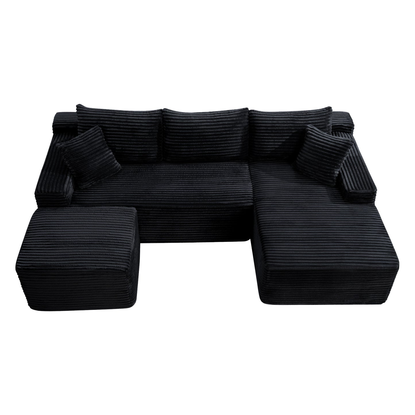 94.5" U-Shaped Cloud Sectional Sofa with Deep Seat,No Assembly Required,Modular Couches Sleeper for Living Room,Bedroom,Apartment image 2