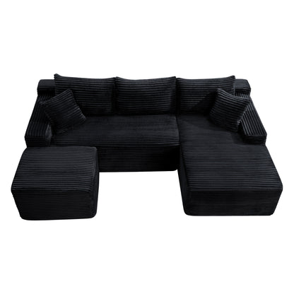 94.5" U-Shaped Cloud Sectional Sofa with Deep Seat,No Assembly Required,Modular Couches Sleeper for Living Room,Bedroom,Apartment image 2