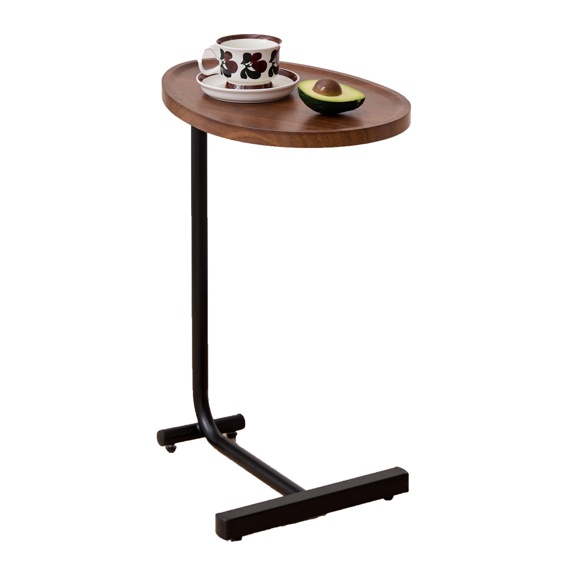 2-pieces Brown C-shaped Side Table, Small Sofa Table for Small Spaces, Living Room, Bedroom image 5