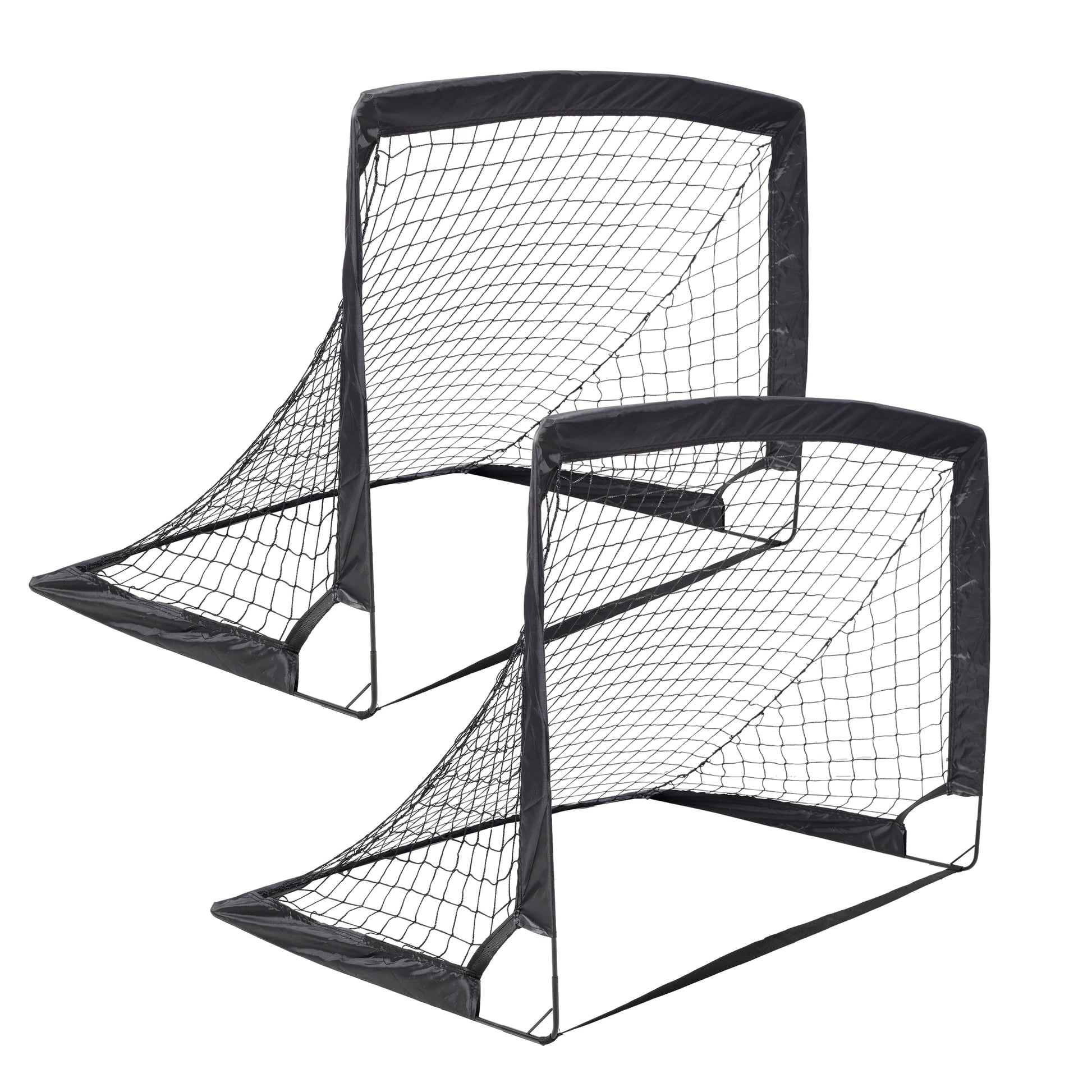 2 Pack Pop Up Soccer Goals, Portable Soccer Nets for Kids Youth Adults, Outdoor Soccer Goal Set for Backyard Games & Soccer Training image 1