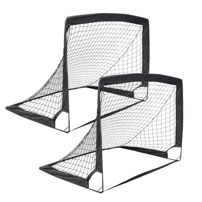 2 Pack Pop Up Soccer Goals, Portable Soccer Nets for Kids Youth Adults, Outdoor Soccer Goal Set for Backyard Games & Soccer Training image 1