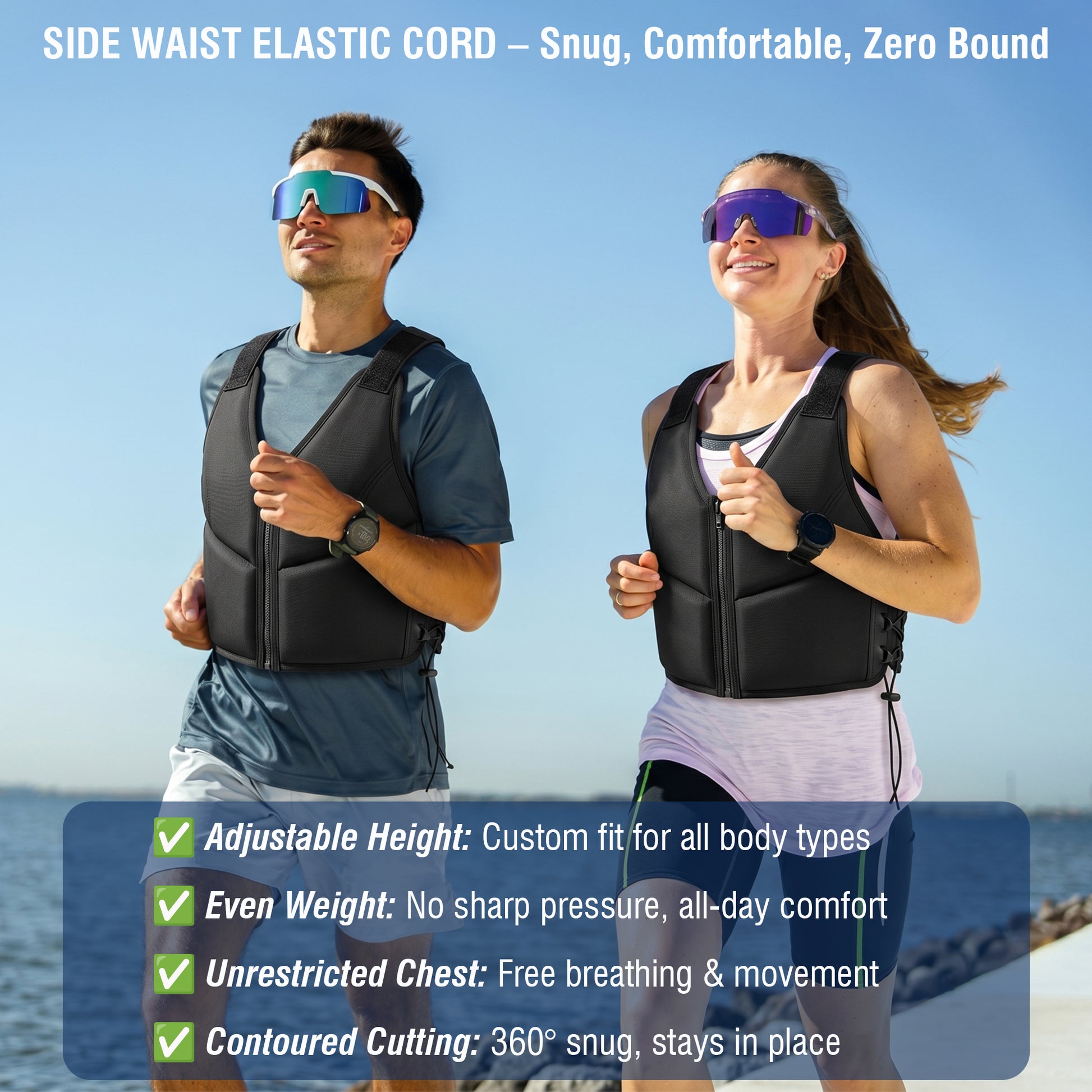 10LBS Adjustable Weighted Vest for Women, Breathable Workout Vest with Zipper & Lace-Up Design, for Running, Walking & Strength Training image 10