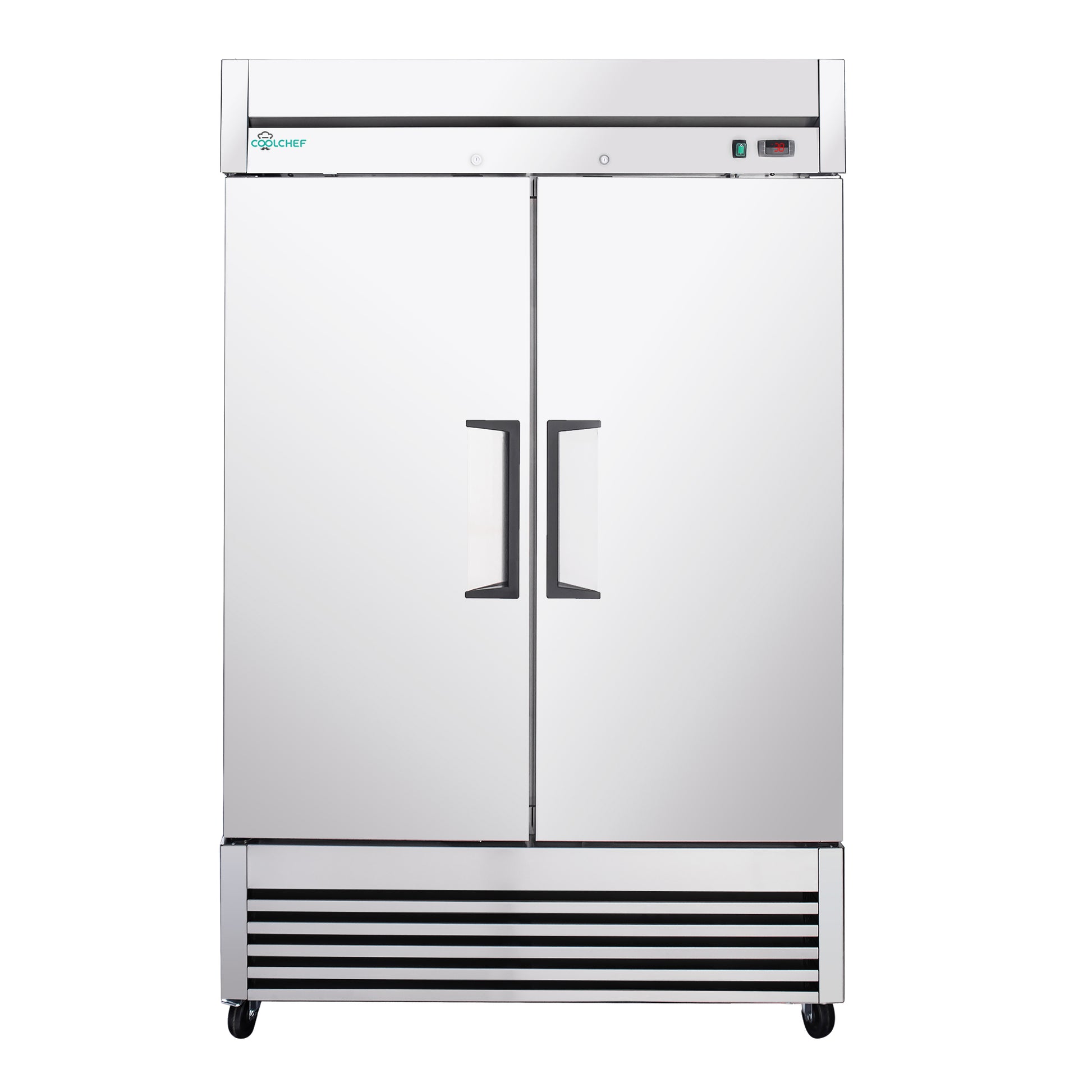 54" Commercial Refrigerator 49 Cu.Ft, Stainless Steel 2 Door Reach-in Fridge, 32–37℉, Air Cooling, LED Light, 6 Shelves, R290, ETL image 1