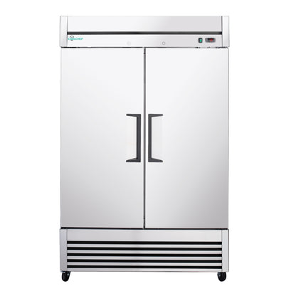 54" Commercial Refrigerator 49 Cu.Ft, Stainless Steel 2 Door Reach-in Fridge, 32–37℉, Air Cooling, LED Light, 6 Shelves, R290, ETL image 1