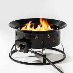 19" Propane Gas Fire Pit Table, 50000 BTU Round Steel Fire Pit for Outside Patio Deck Garden Backyard-Black