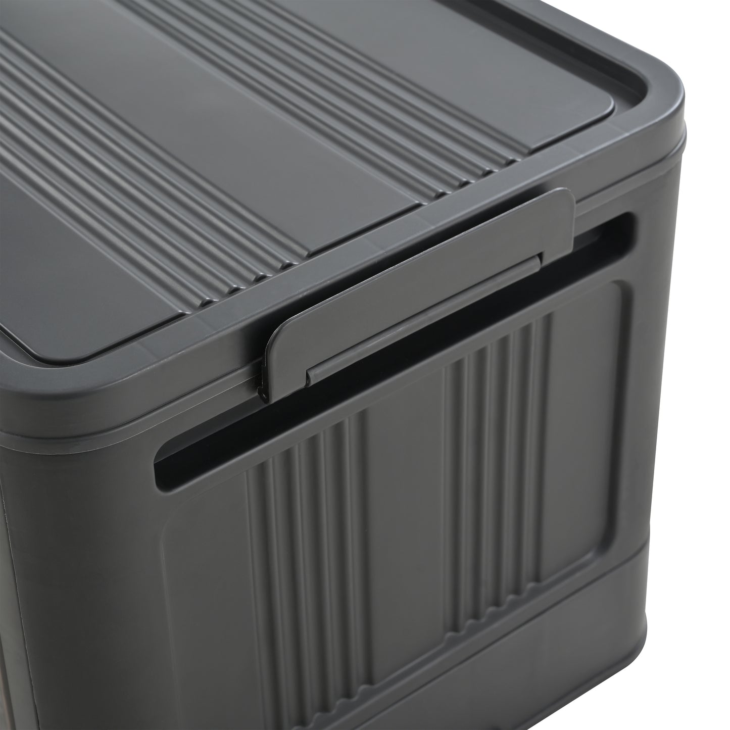 Black,20" Side Wide Folding Storage Cabinet,4 Tiers,19.69"×11.81"×40.55",Collapsible Storage Bins with Magnetic Door, Plastic Storage Cabinet with Wheels image 3