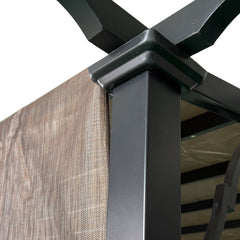 Outdoor Pergola Sun Shade Cover Cloth Patio Canopy HDPE Permeable with Grommets (13' x 7.7', Brown)