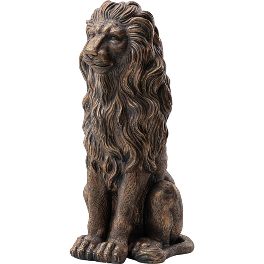 20.5" Lion Statue, Resin Outdoor Guardian Sculpture, Simulated Animal Decor for Villa, Garden, Park & Resort, Patriotic Independence Day Decoration for Home & Courtyard image 1