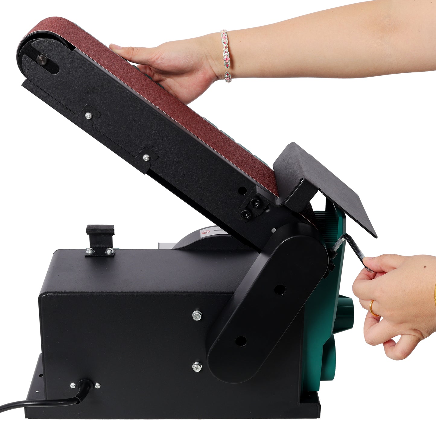 Benchtop Belt and Disc Sander,120V/60Hz,4x36 in. Belt & 6 in. Disc Sander, Green color image 9
