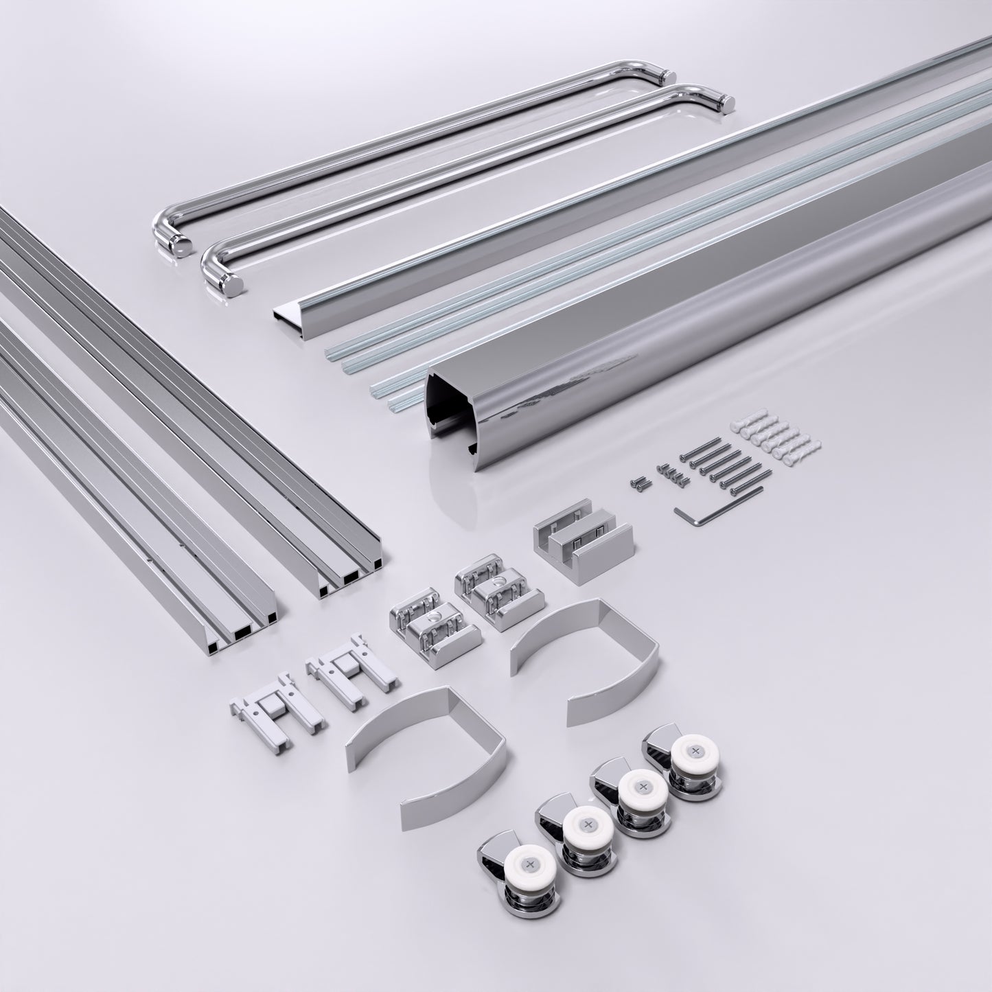 44"-48"W*72" H Semi-Frameless Double Sliding Shower Door, Bypass Shower Door, 1/4" (6mm) Thick SGCC Tempered Glass Door, Chrome image 10