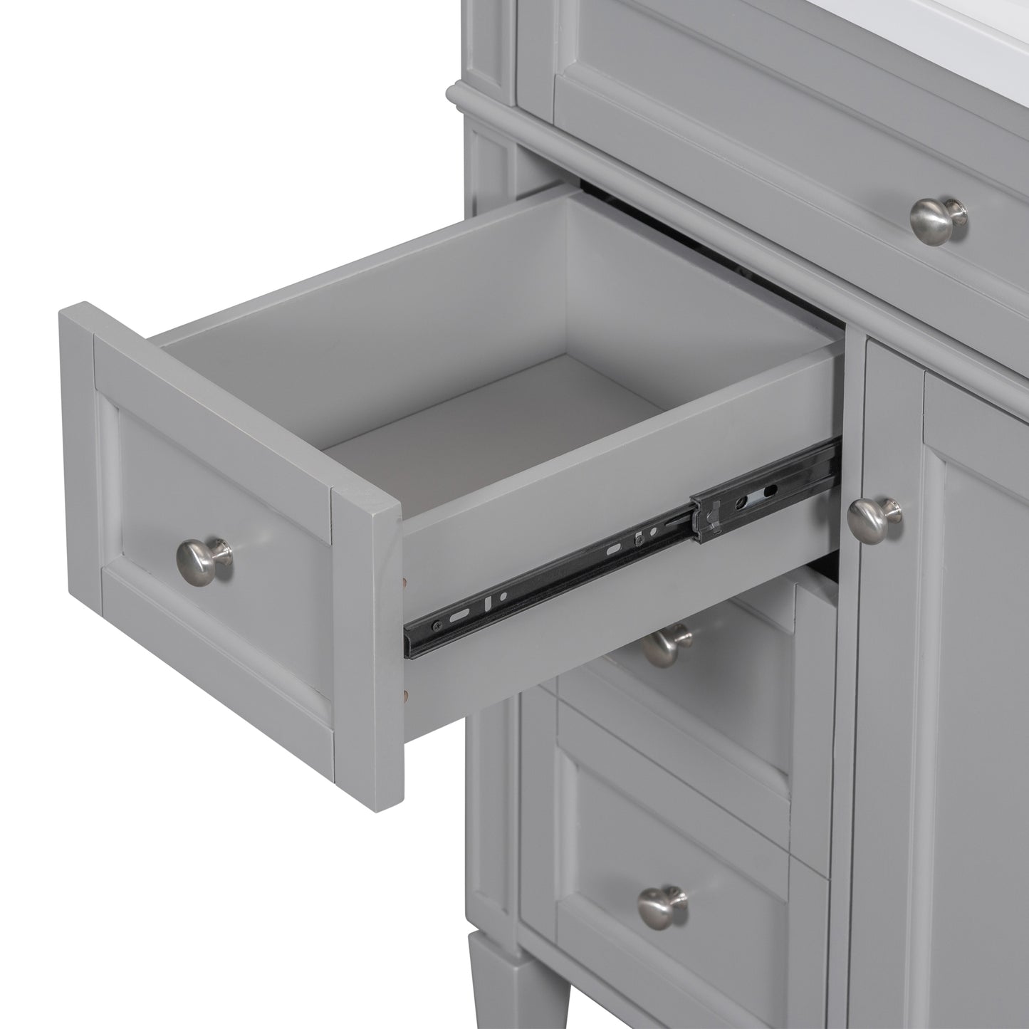 30'' Bathroom Vanity with Top Sink, Modern Bathroom Storage Cabinet with 2 Drawers and a Tip-out Drawer, Single Sink Bathroom Vanity image 11