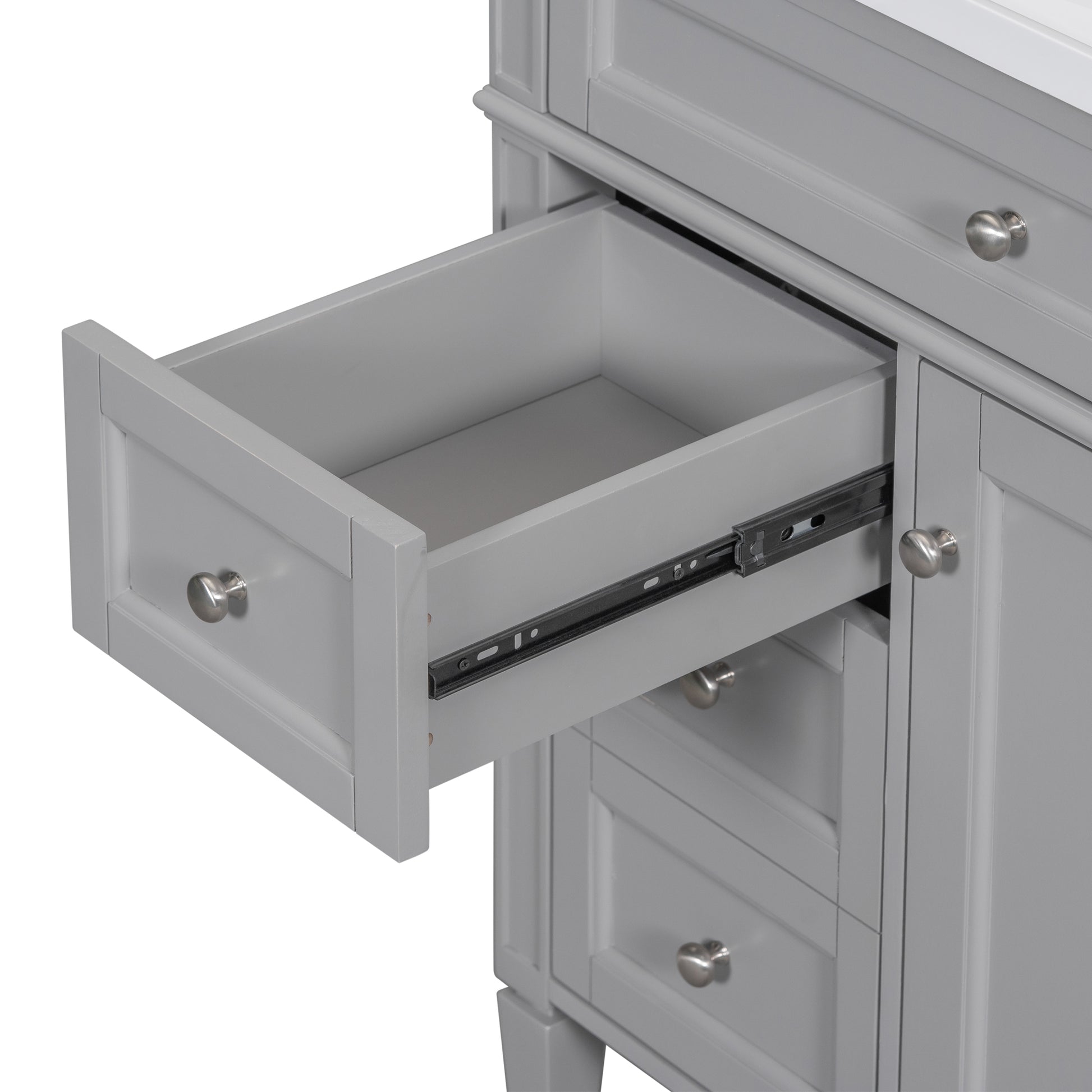 30'' Bathroom Vanity with Top Sink, Modern Bathroom Storage Cabinet with 2 Drawers and a Tip-out Drawer, Single Sink Bathroom Vanity image 11