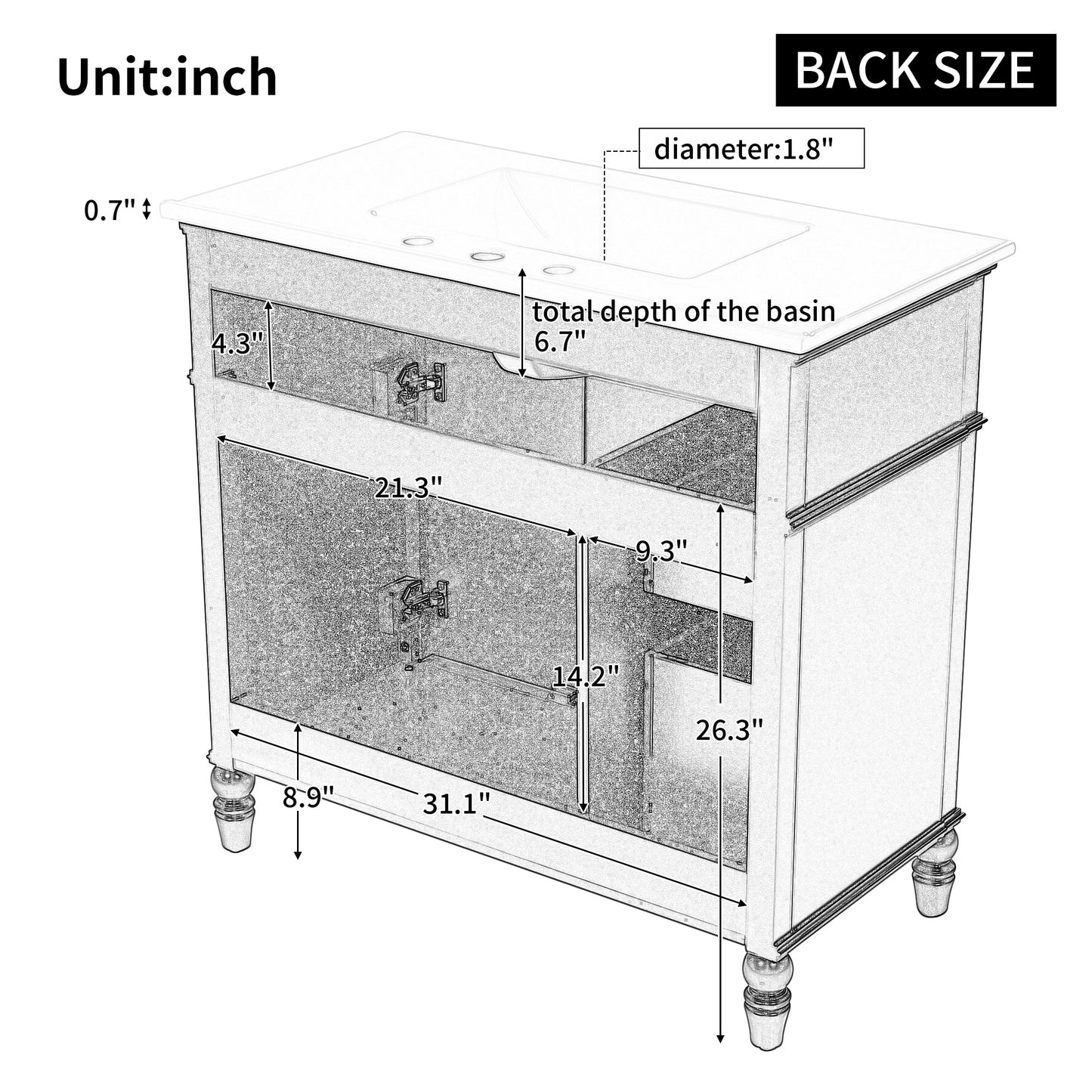 [Video] 36" Bathroom Vanity with Sink, Bathroom Cabinet with Drawers, Solid Frame and MDF Board, One Package, Black(same SKU: N725P195410B) image 4