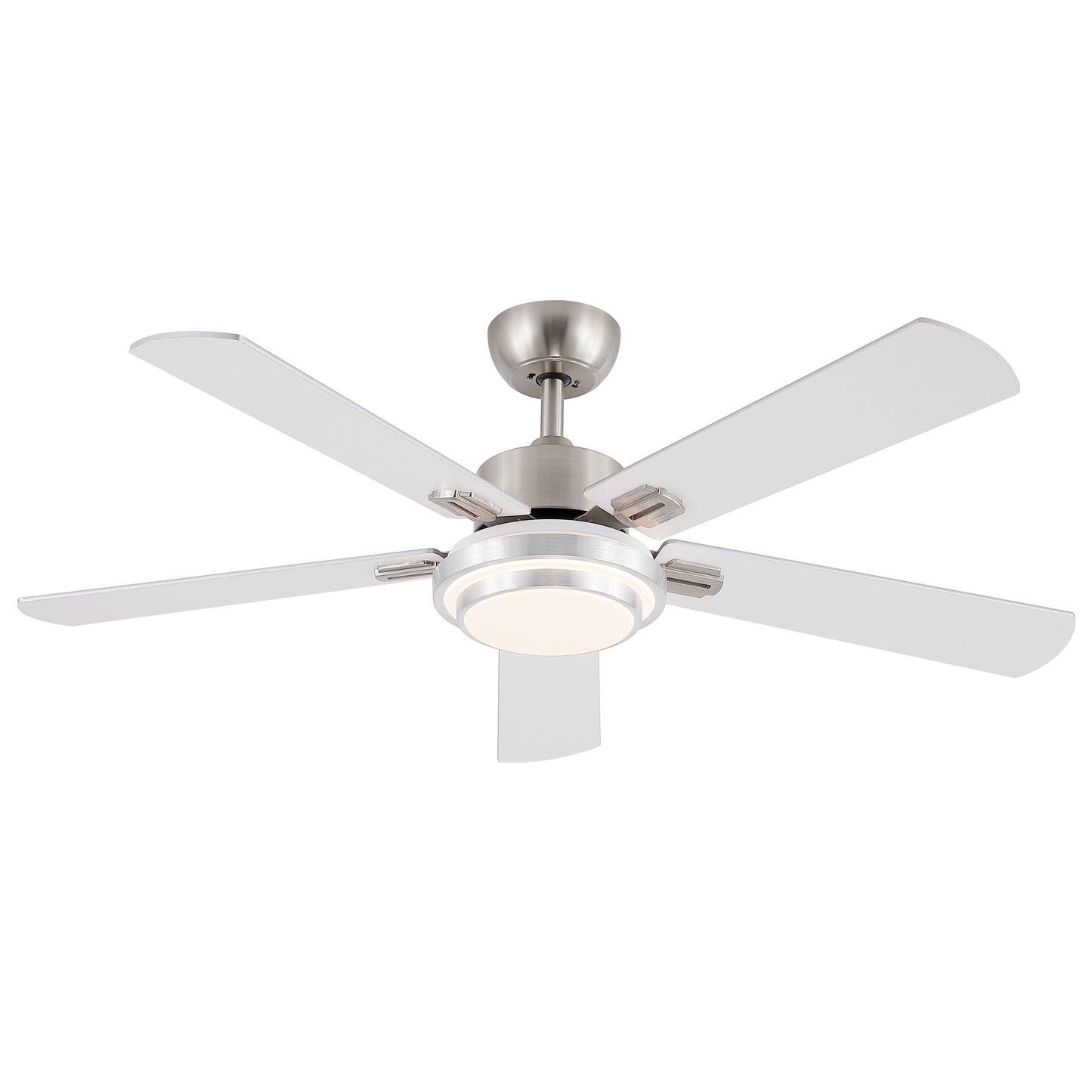 52 in. Indoor Brushed Nickel Ceiling Fan with Intergrated LED Light Kit with Remote Control, 5 Plywood Blades and Work with Smart APP image 7