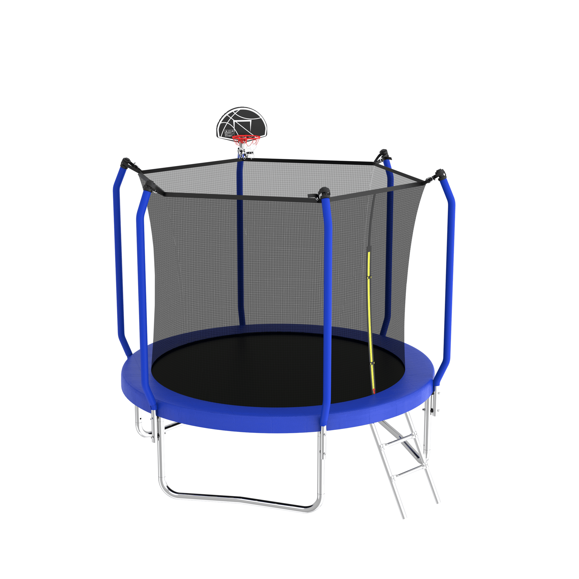8FT Trampoline with Basketball Hoop, ASTM Approved Reinforced Type Outdoor Trampoline with Enclosure Net image 3