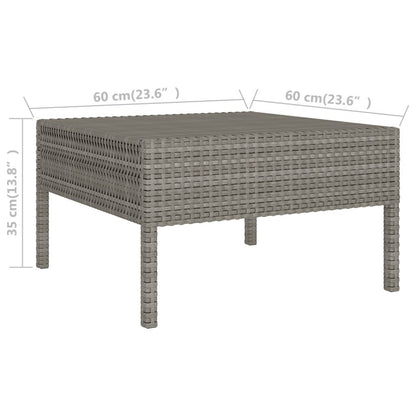 9 Piece Patio Lounge Set with Cushions Poly Rattan Gray image 8